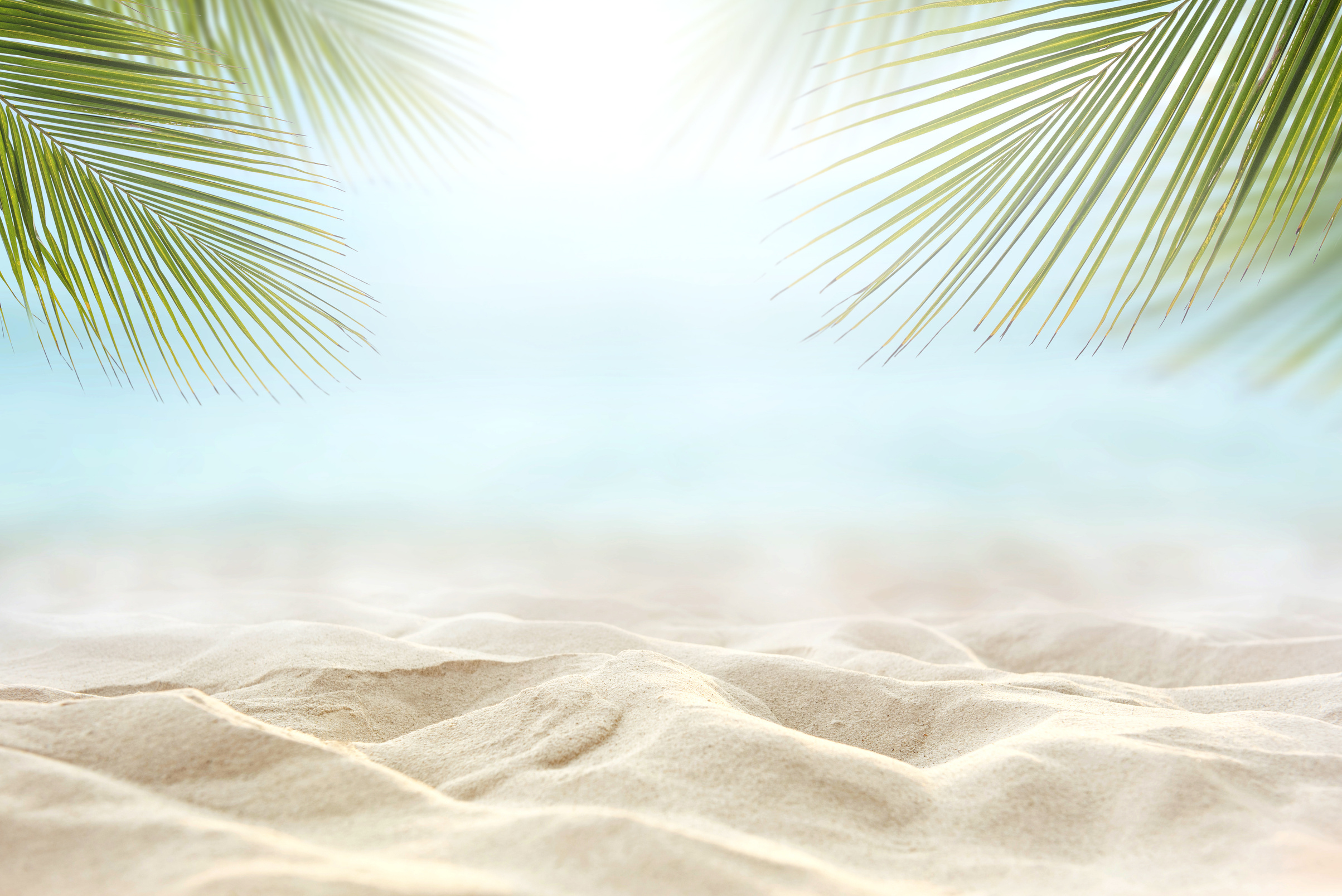 sand with blurred sea sky background, summer day