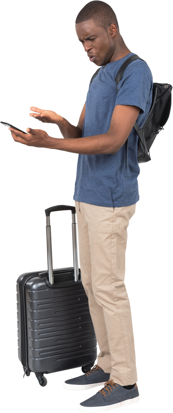 Man Traveling with Suitcase