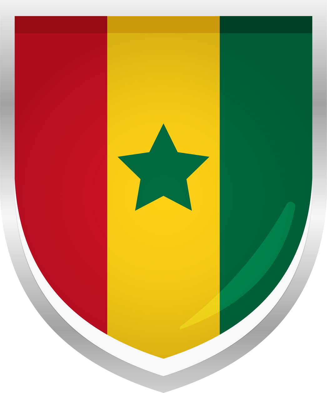 Senegal Flag Badge Shield Shape